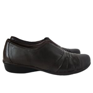 Natural Soul By NATURALIZER Crinkle Brown Slip-on Comfort Loafer Shoes 9.5